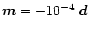$\vec{m}=-10^{-4}~\vec{d}$