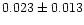 $0.023 \pm 0.013 $