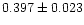 $0.397 \pm 0.023 $