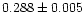 $0.288 \pm 0.005 $