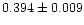 $0.394 \pm 0.009 $