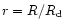 $r=R/R_{\rm d}$