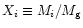 $X_i\equiv M_i/M_{\rm g}$
