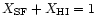 $X_{\rm SF}+X_{\rm HI}=1$