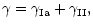 $\displaystyle \gamma =\gamma_{\rm Ia}+\gamma_{\rm II},$