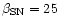 $\beta_{\rm SN}=25$