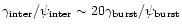$\gamma_{\rm inter}/\psi_{\rm inter}\sim 20\gamma_{\rm burst}/
\psi_{\rm burst}$