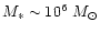 $M_*\sim 10^6~M_\odot$