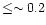 $\le \sim 0.2$