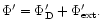 $\Phi' =\Phi_{\rm D}'+\Phi'_{\rm ext}.$