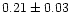 $0.21\pm0.03$
