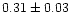 $0.31\pm0.03$