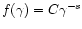 $f(\gamma) = C \gamma^{-s}$