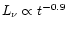 $L_{\nu} \propto t^{-0.9}$