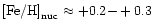 $\mbox{[Fe/H]}_{\rm nuc}\approx +0.2 {-} +0.3$