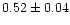 $0.52\pm0.04$