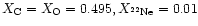 $X_{\rm C}=X_{\rm O}=0.495,
X_{{\rm ^{22}Ne}}=0.01$