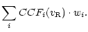 $\displaystyle \sum_i CCF_i(v_{\rm R}) \cdot w_i.$