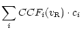 $\displaystyle \sum_i CCF_i(v_{\rm R}) \cdot c_i$