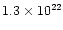 $1.3\times
10^{22}$