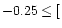 $-0.25 \leq [$