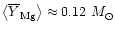 $\left<
\overline{Y}_{{\rm Mg}} \right> \approx 0.12 ~ {M}_{\odot}$