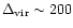 $\Delta_{\rm vir}\sim 200$
