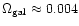 $\Omega_{\rm gal} \approx 0.004 $