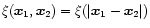 $\xi({\vec x}_1,{\vec x}_2)=\xi(\vert{\vec x}_1-{\vec x}_2\vert)$