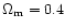 $\Omega_{\rm m}=0.4$