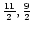 $\frac{11}{2},\frac{9}{2}$