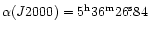 $\alpha (J2000) = 5^{\rm h}36^{\rm m}26\fs84$