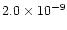 $2.0 \times 10^{-9}$