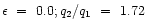 $\epsilon~=~0.0;
q_{2}/q_{1}~=~1.72$