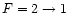 $F=2\to1$