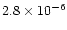 $2.8\times 10^{-6}$