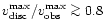 $v^{\max}_{\rm disc}/v^{\max}_{\rm obs}
\ga 0.8$
