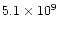 $5.1\times 10^9$