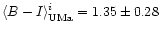 $\langle B-I {\rangle}^i_{\rm UMa} = 1.35 \pm 0.28$