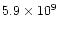 $5.9\times 10^9$