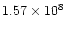 $1.57\times10^8$