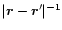 $\vert{\vec r} - {\vec r'}\vert^{-1}$