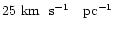 $25\mbox{~km~ s${}^{-1}$ ~ pc${}^{-1}$ }$