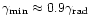 $\gamma_{{\rm min}}
\approx 0.9\gamma_{{\rm rad}}$