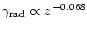 $\gamma_{{\rm rad}} \propto z^{-0.068}$