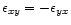$\epsilon_{xy} = - \epsilon_{yx}$