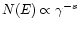 $N(E) \propto \gamma^{-s}$