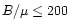 $B/\mu\leq200$