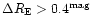 $\Delta R_{\rm E} >0.4^{\rm mag}$