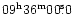 $\rm09^h36^m00\fs0 $